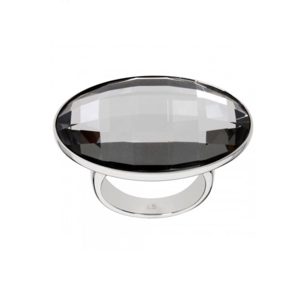 Calvin Klein GREY OVAL STONE SILVER RING SIZE 6 nwt cocktail ring - Picture 2 of 3